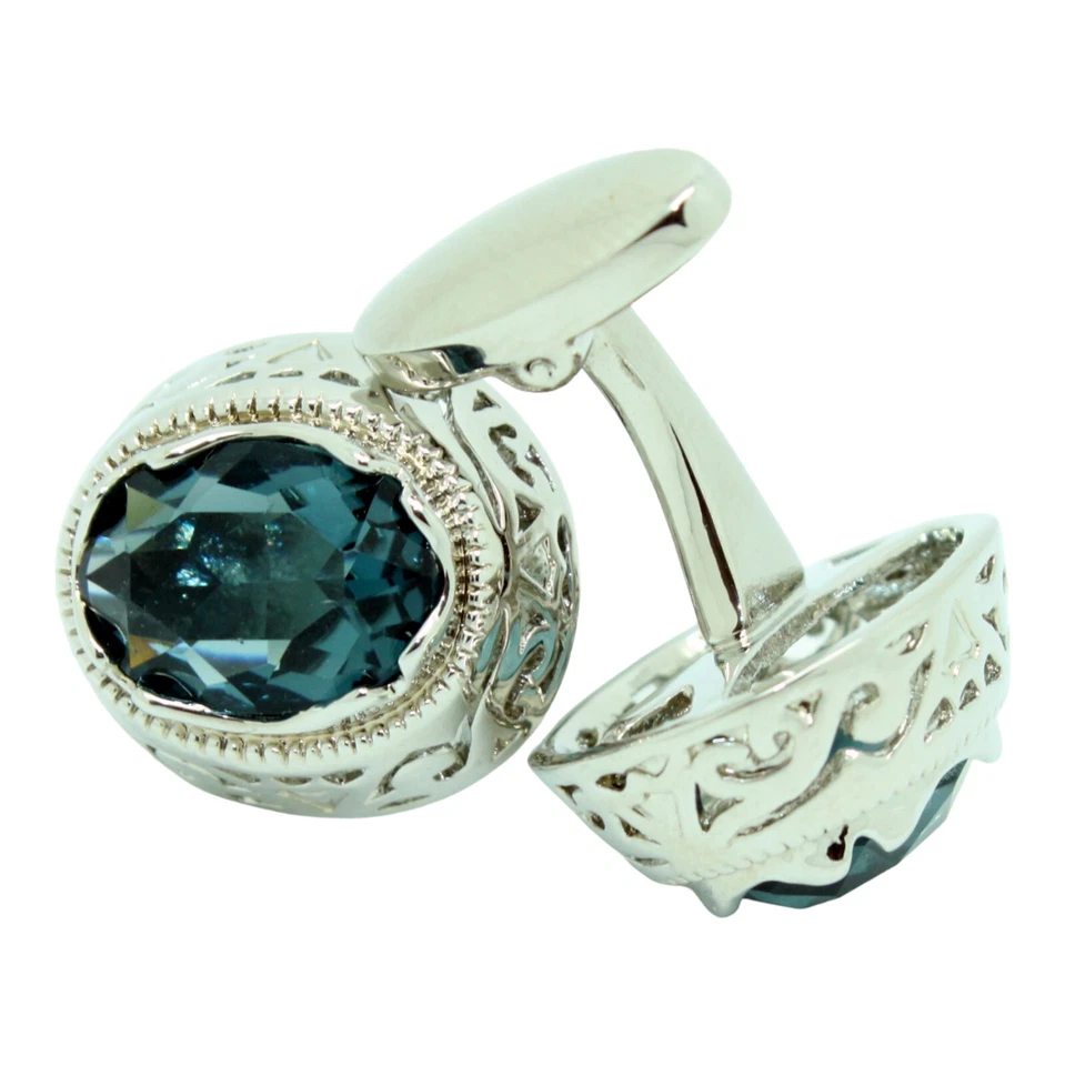 Gemelli Blu E Argento Forma Ovale - Immagine 1 di 4