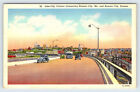 Inter-City Viaduct Kansas City Missouri Vintage Linen Postcard BAS-21