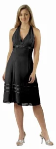 SOMMERKLEID CHIFFONKLEID COCKTAILKLEID ABIKLEID PARTYKLEID SCHWARZ Gr34 NEU €159 - Bild 1 von 7