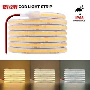 COB LED Strip Light Flexible Waterproof IP68 Tape Lights DIY Lighting DC 24V - Picture 1 of 15
