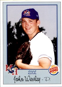 2002 Medicine Hat Blue Jays Burger King #3 John Wesley Long Island New York Card