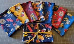 American Heroes Firefighter, Fireman•7 Pc Fat Quarter Fabric Bundle!100% Cotton - Picture 1 of 3