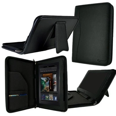 rooCASE for Amazon Kindle Fire 7" - Executive Leather Folio Case Black Lot C4 - Image 1 of 3