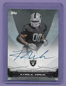 KHALIL MACK - RAIDERS / BEARS - 2014 TOPPS ROOKIE ON CARD AUTO #'d 56/90 WHOA! - Bild 1 von 2