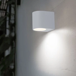 Luxus Außen Wand Strahler ALU Down Grundstück Lampe weiß Haus Tür Beleuchtung - Bild 1 von 6