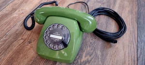 Wählscheibentelefon FeTAp 611-2a grün Telefon Deko vintage retro Bundespost 1980 - Photo 1/2