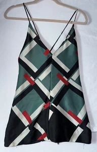 Zara Tank Top Size Small Camisole Plaid Green Classic Modern Sexy Work Shirt - Picture 1 of 4