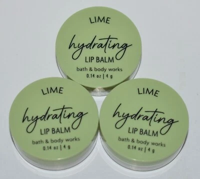3 NEW BATH & BODY WORKS LIME HYDRATING LIP BALM GLOSS MOISTURIZING SHINE 0.14OZ - Image 1 of 4