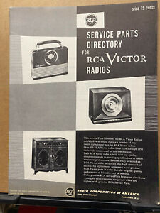 RCA Service Parts Directory ~ RCA Victor Radios Capacitor Coils Controls Manual