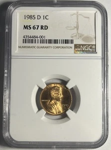 1985-D LINCOLN MEMORIAL CENT GRADED NGC MS67RD - Picture 1 of 6