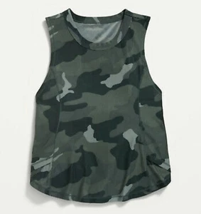 Old Navy Kids Size Large (10-12) Green Camo Breathe On Side-Wrap Tank Top NWT - Picture 1 of 2