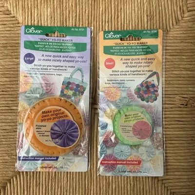 Clover Quick YoYo Makers Redondos Pequeños y Grandes 8700 y 8701 Lote de 2 Foto 1 de 2