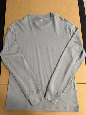 Camisa H&M Extra Pequeña Adulto Gris Manga Larga Informal Calce Relajado Para Hombres Foto 1 de 4