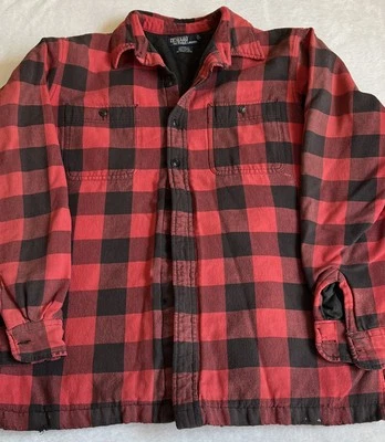 Chaqueta de Trabajo Polo Ralph Lauren Para Hombre Forrada Western a Cuadros Talla Mediana Roja Foto 1 de 4