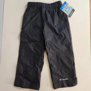 NWT Columbia Toddler Waterproof Windbreaker Pant Size 3T Black Lightweight - Picture 1 of 9