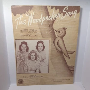 The Woodpecker Song Vintage Sheet Music Featuring The Andrew Sisters 1939 - Picture 1 of 1