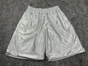 Nike pantaloncino uomo grande argento baggy lucido abbagliante basket vintage palestra anni 90 10" - Foto 1 di 11