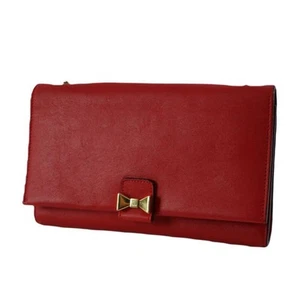 Chloe Chain Shoulder Bag Clutch Bag Diagonal Leather Red Used - Picture 1 of 10