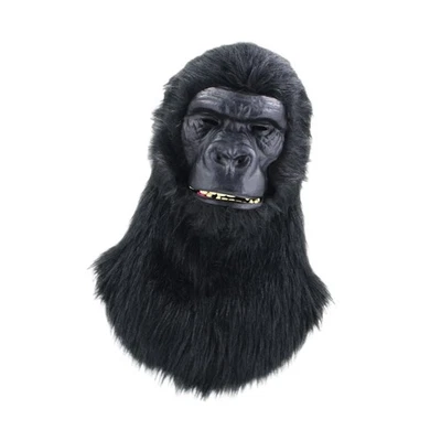 Maschera da gorilla con testa e bocca mobile, costume da animale per - Immagine 1 di 4
