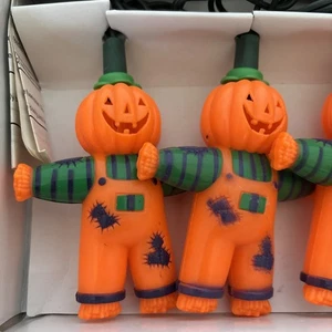 Vintage 10 Scarecrow Light Set Halloween Indoor/Outdoor Decor 7.5’ Length - Picture 1 of 6