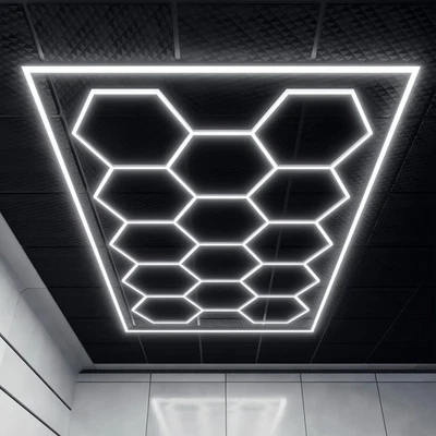 14x hexagon LED lamp tubes workshop garage wall ceiling light lighting de - Image 1 of 4