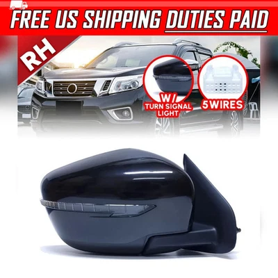 Espejo retrovisor lateral derecho eléctrico 5 cables negro para Nissan Navara NP300 D23 2015-2019 Foto 1 de 4