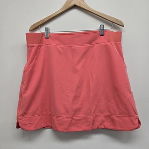 32 Degrees Cool Skort Elastic Stretch Waist Comfort Pockets Shorts Coral Large - Picture 1 of 7