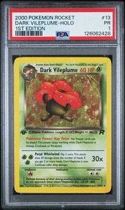 PSA 1 Dark Vileplume 1st Edition Team Rocket 13/82 Holo 2000 Pokemon WoTC PR - Bild 1 von 2