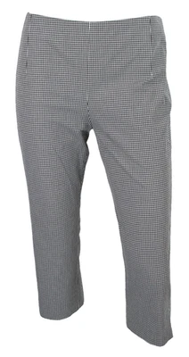 PRADA White & Black Gingham Cotton Blend Woven Skinny Leg Capri Pants 40 - Image 1 of 4