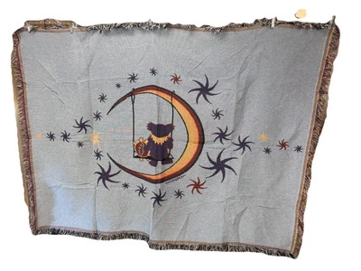 VINTAGE Grateful Dead Moon Swing Woven Cotton Blanket RARE 53in X 72in - Image 1 of 4