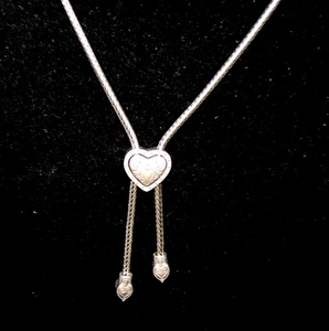 New Brighton Eliza Heart Silver Slide Adjustable Lariat Pendent Necklace - Picture 1 of 5