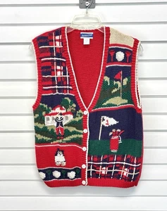 Vintage Knockabouts By Pendleton Men’s M Golf 3D Vest Knit Button-Down - Picture 1 of 8