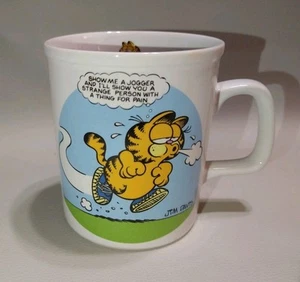 Garfield Mug Anti Jogger Joggging Enesco 1978 Vintage Coffee Cup Mug - Picture 1 of 4