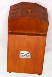 BLOCCO PORTAOGGETTI COLTELLI LEGNO CHICAGO POSATE 14 FESSURE (SOLO BLOCCO) *BELLO* - Foto 1 di 8