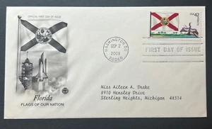 FLORIDA FLAG SEP 2 2008 WASHINGTON DC ARTCRAFT FIRST DAY COVER (FDC) - Picture 1 of 1