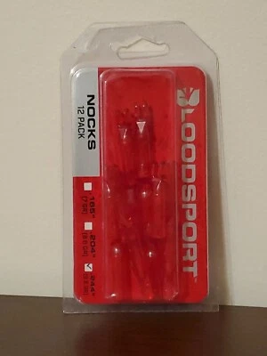 Bloodsport Archery Replacement Nocks 12-Pack - 9.8 GR / .244" - Red - Image 1 of 3