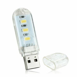 Mini LED USB Portable Bright 3 Night Light Lamp for PC Laptop Reading Camping - Picture 1 of 4