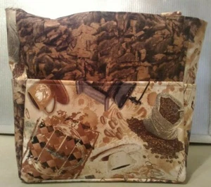Coffee Drink Mugs Latte Kettle Gourmet Beans Purse/Project Bag Handmade 12x12 - Picture 1 of 7