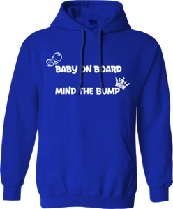 Baby On Board Mind The Bump Hoodie Novelty Pregnancy Mum Funny Joke Gifts - Picture 1 of 16