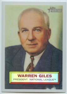 Warren Giles 2005 Topps Heritage Chrome REFRACTOR Card SP/556 #THC2 President NL