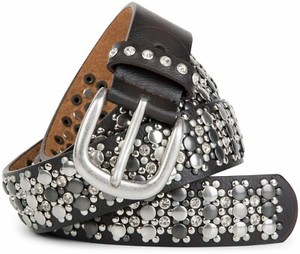 Nietengürtel im Vintage Design, Nieten & Strass, kürzbar, Damen