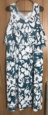 WOMAN WITHIN Plus Size 18/20 floral sleeveless maxi dress Cruise Vacation - Image 1 of 4