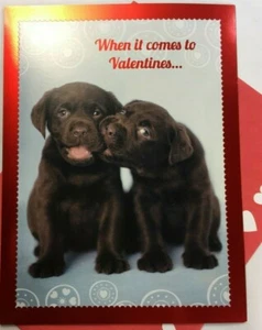 Leanin TreeValentine's Day Card Black Puppies  "I Chews You!" - Picture 1 of 5