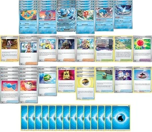 Elite Water Pokemon Deck - Squirtle Blastoise Original 151 - Powerful - 60 Card! - Picture 1 of 1