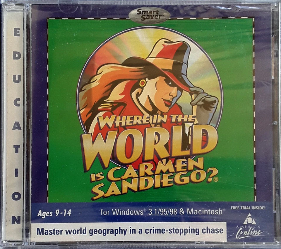 WHERE IN THE WORLD IS CARMEN SANDIEGO - MATTEL - CD-ROM - SEALED - Image 1 of 1