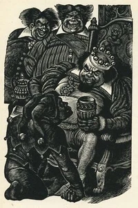 Edgar Allan Poe HOP FROG illustration art by Fritz Eichenberg - Picture 1 of 4