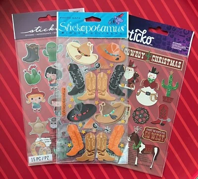 3 Nuevos Paquetes Pegatinas Vaqueras Western Navidad de Sticko Envíos Gratis Foto 1 de 2