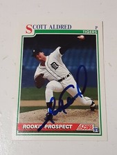 Scott Aldred Detroit Tigers 1991 Score Autograph Card #740 READ DESCRIPTION