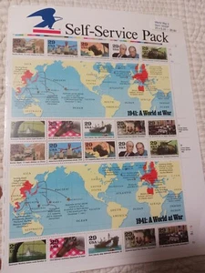 5533P MNH OG Souvenir Sheet of 20 of 1991 29 Cent WWII - Picture 1 of 5