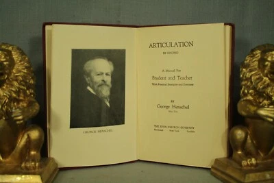 Articulation in Singing vintage old book George Henschel - Image 1 of 4